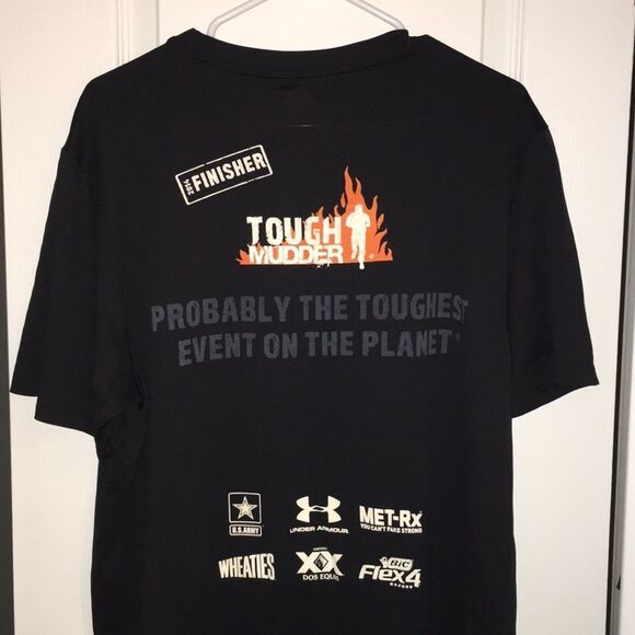 Gray UA Under Armour Tough Mudder Electro Shock Therapy work out T shirt L NWOT - Picture 3 of 5